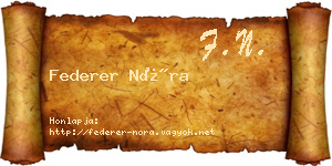 Federer Nóra névjegykártya