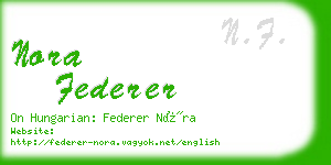 nora federer business card